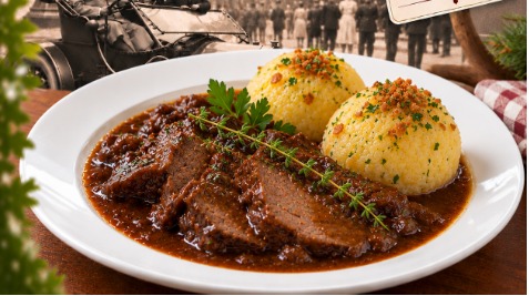 Rehbraten mit Kartoffelknödeln